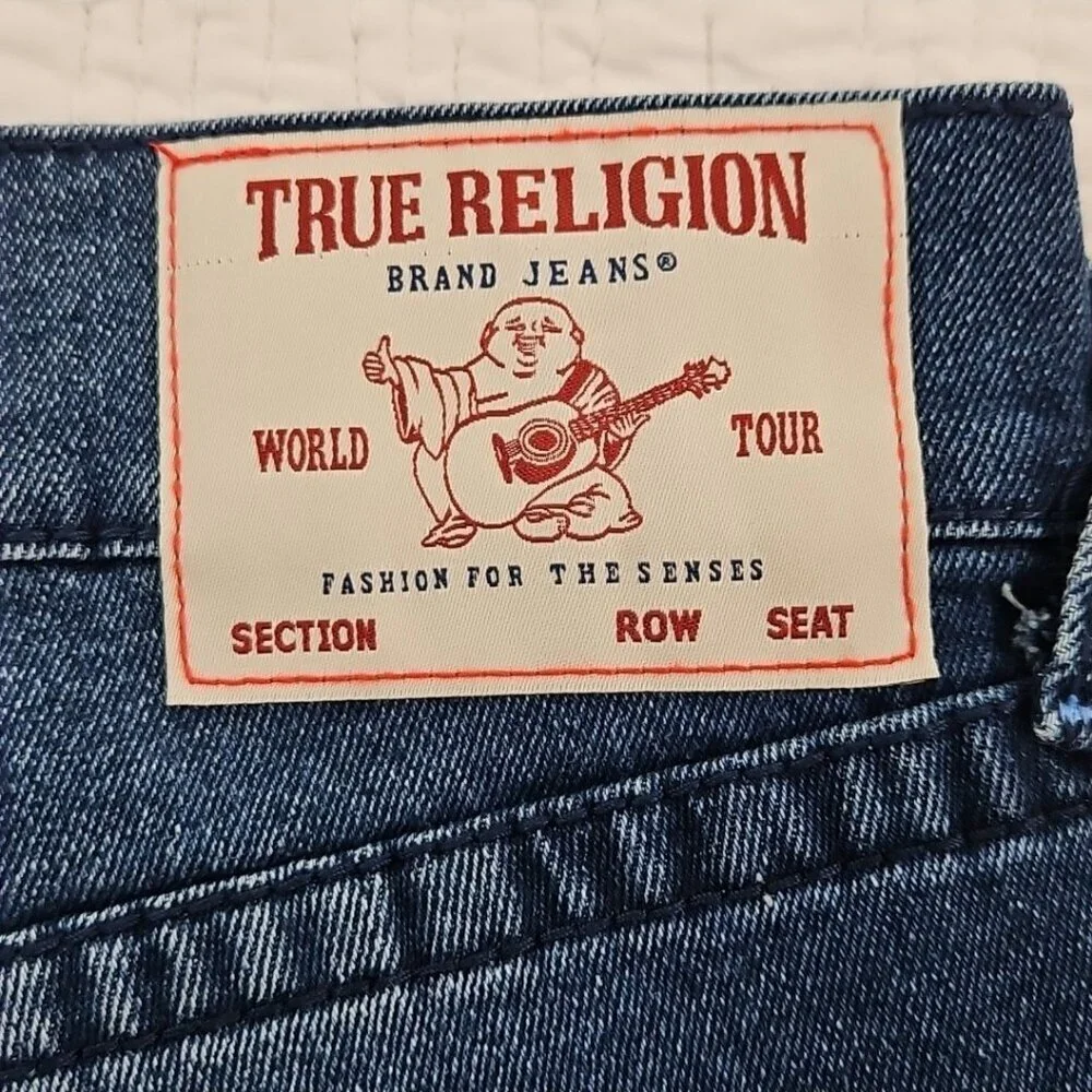 NWT True Religion Ricky Jeans Men's 34x34 Medium‎ Wash Relaxed Straight Leg NEW